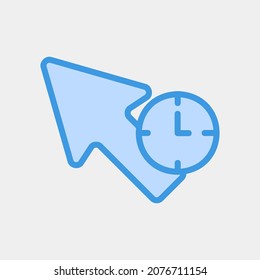 Wait cursor icon vector illustration in blue style, use for website mobile app presentation