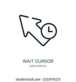 wait cursor thin line icon. mouse, computer linear icons from user interface concept isolated outline sign. Vector illustration symbol element for web design and apps.