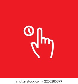 Warten Sie auf das Gestensymbol. Grafikressourcenvorlage, Vektorgrafik.
