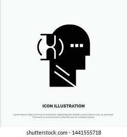 Wait, Glass, User, Male solid Glyph Icon vector