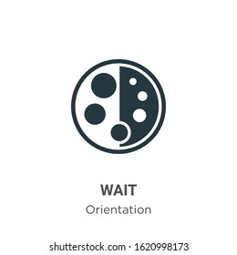 Wait glyph icon vector on white background. Flat vector wait icon symbol sign from modern orientation collection for mobile concept and web apps design.