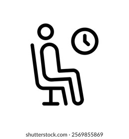 Wait icon Black and white outline vector