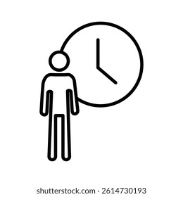 Wait icon black and white vector sign