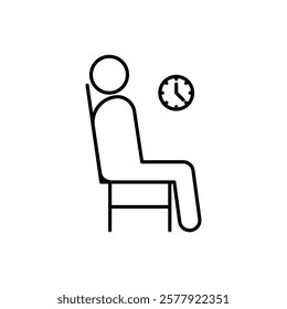 Wait icon Flat illustration sign