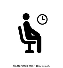 Wait icon in flat style on white background. Vector sign