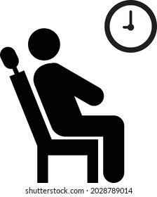 Wartesymbol auf weißem Hintergrund. Wartezimmer-Schild. Interview-Symbol. Flachstil.