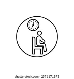 Wait icon vector outline logo sign