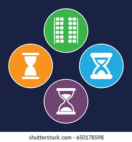 Wait icons set. set of 4 wait filled icons such as plane seats
