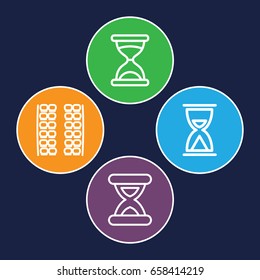Wait icons set. set of 4 wait outline icons such as plane seats