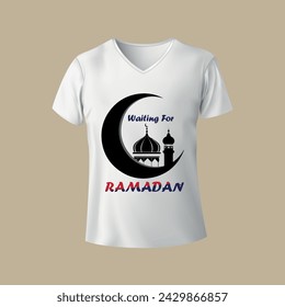 wait for Ramadan text T shirt design template , vector file