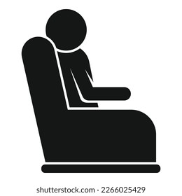 Icono de salón de espera vector simple. Área de espera. Mujer sentada