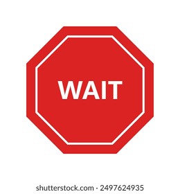 Wait sign icon illustrated on background