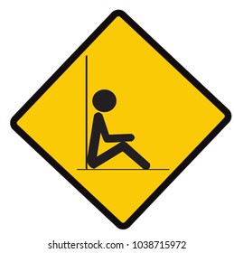 wait and sit here, caution symbol, road symbol sign and traffic symbol design concept, vector illustration.