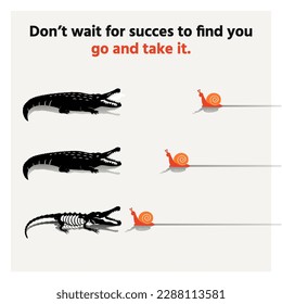 Don’t wait for Success: Vector Concept Design for New Beginnings, Ideas, and Opportunities with Minimalist Illustration