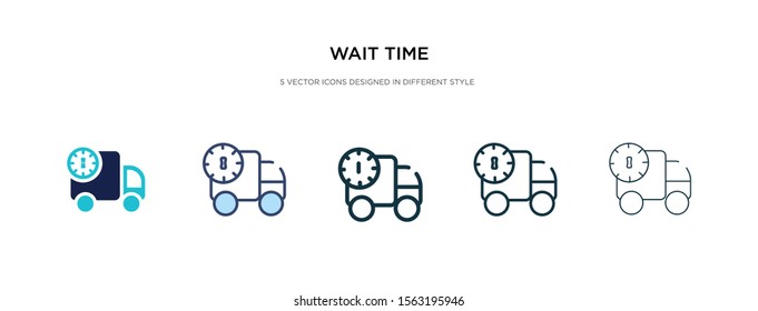 wait time icon in different style vector illustration. two colored and black wait time vector icons designed in filled, outline, line and stroke style can be used for web, mobile, ui