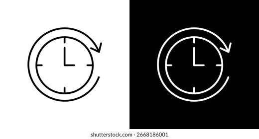 Icono de tiempo de espera en Formas de línea, Ilustración vectorial de diseño de línea delgada