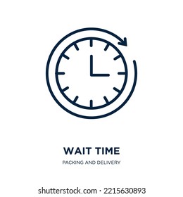 wait time icon from packing and delivery collection. Thin linear wait time, waiting, time outline icon isolated on white background. Line vector wait time sign, symbol for web and mobile