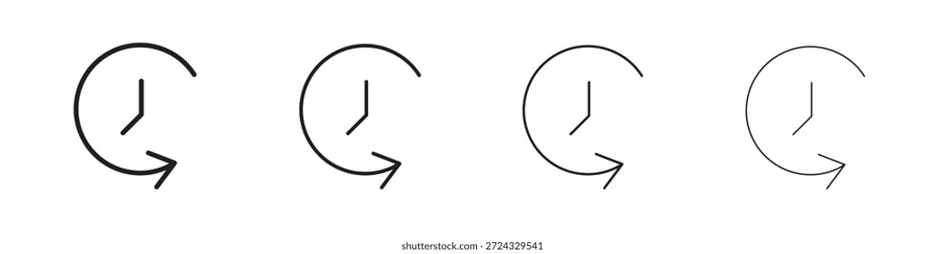 Ícones de tempo de espera para conceito móvel e cor de design da Web editável
