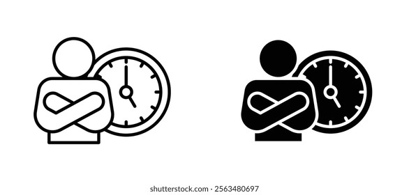 Wait time icons in outline and fill. vector illustration for ui.