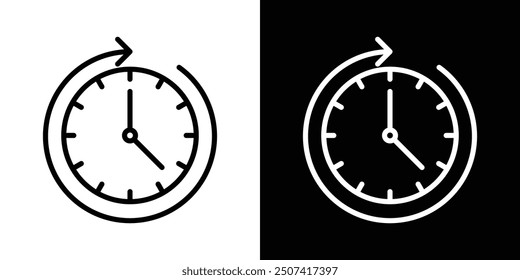 Wait time thin line vector icon set.