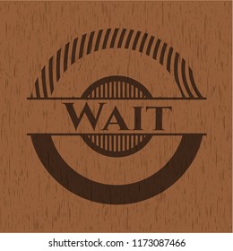 Wait vintage wood emblem