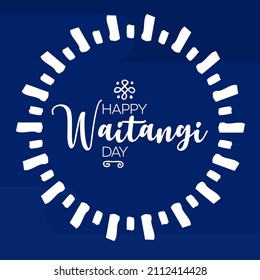 Waitangi day. Hand lettering label concept design. Vector illustration template. New Zealand. 6 February. 