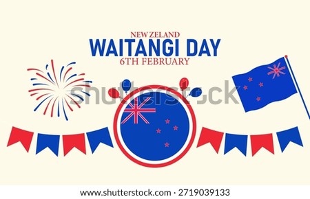 Waitangi Day Poster Banner and Background Design Template Featuring Treaty House Māori Chiefs Fern Flag Kapa Haka Illustration for February 6 New Zealand National Day Theme