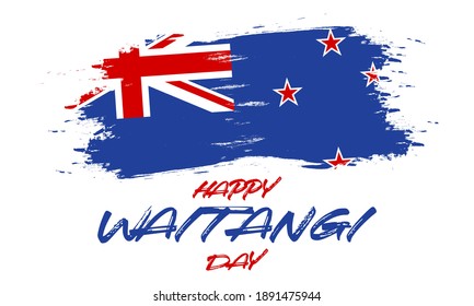 Waitangi Day (Māori: Te Rā o Waitangi), the national day of New Zealand. 6th of February. Design for poster, greeting card, banner, and background. Vector EPS 10.