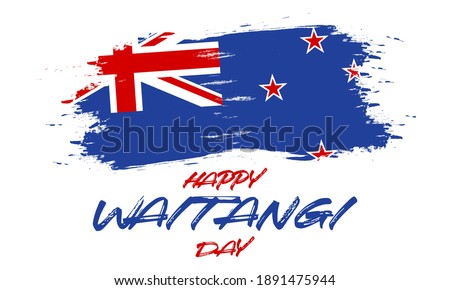 Waitangi Day (Māori: Te Rā o Waitangi), the national day of New Zealand. 6th of February. Design for poster, greeting card, banner, and background. Vector EPS 10.