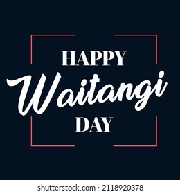 Waitangi day vector label template. New Zealand holiday.