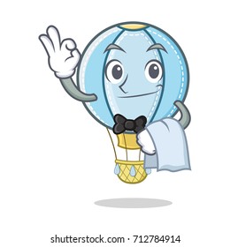 Waiter air balloon character cartoon