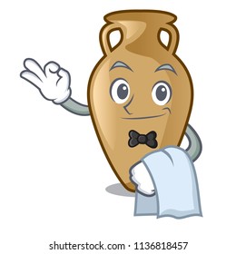 Waiter amphora mascot cartoon style