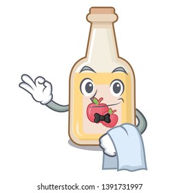 Waiter apple cider in the character shape