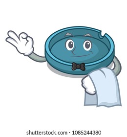 Waiter ashtray mascot cartoon style