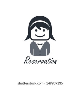 waiter avatar portrait cute woman