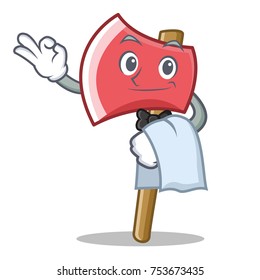Waiter axe character cartoon style vector illustration
