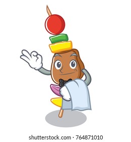 Waiter barbeque character cartoon style