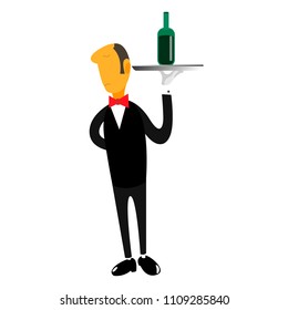 waiter bears wine