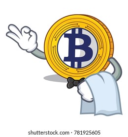 Waiter Bitcoin Gold character cartoon