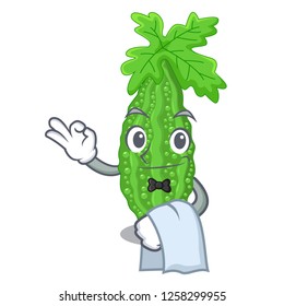 Waiter bitter melon character on vegetables fresh