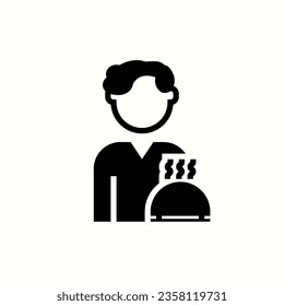 waiter black icon, isolated icon in light background, perfect for website, blog, logo, graphic design, social media, UI, mobile app