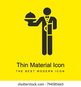 Waiter bright yellow material minimal icon or logo design