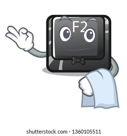 Waiter button f2 isolated with the character
