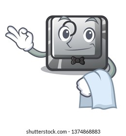 Waiter button O in the cartoon shape