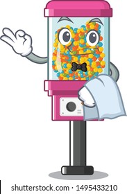 Waiter candy vending machine with the character