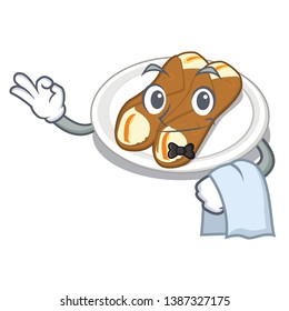 Waiter cannoli isolated with in the character