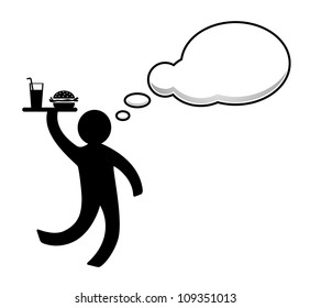 Waiter carrying a tray