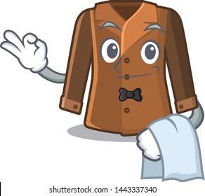 Waiter cartoon coat kept in a closet