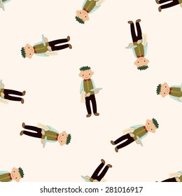waiter , cartoon seamless pattern background
