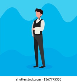 waiter catering service character